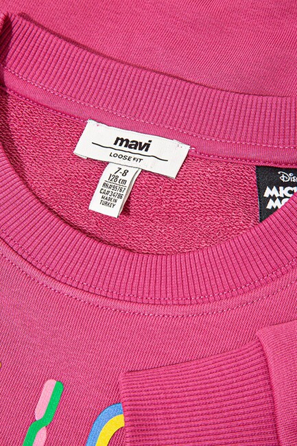 Kız Çocuk Mickey Baskılı Sweat 7S10142-71085 Pembe - Thumbnail