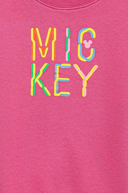 Kız Çocuk Mickey Baskılı Sweat 7S10142-71085 Pembe - Thumbnail