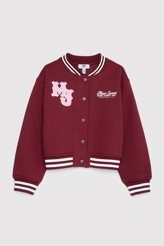 Kız Çocuk MJ Baskılı Bomber Sweat 7S10189-70393 Bordo - 4