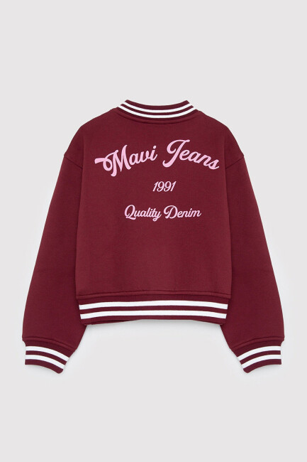 Kız Çocuk MJ Baskılı Bomber Sweat 7S10189-70393 Bordo - 5