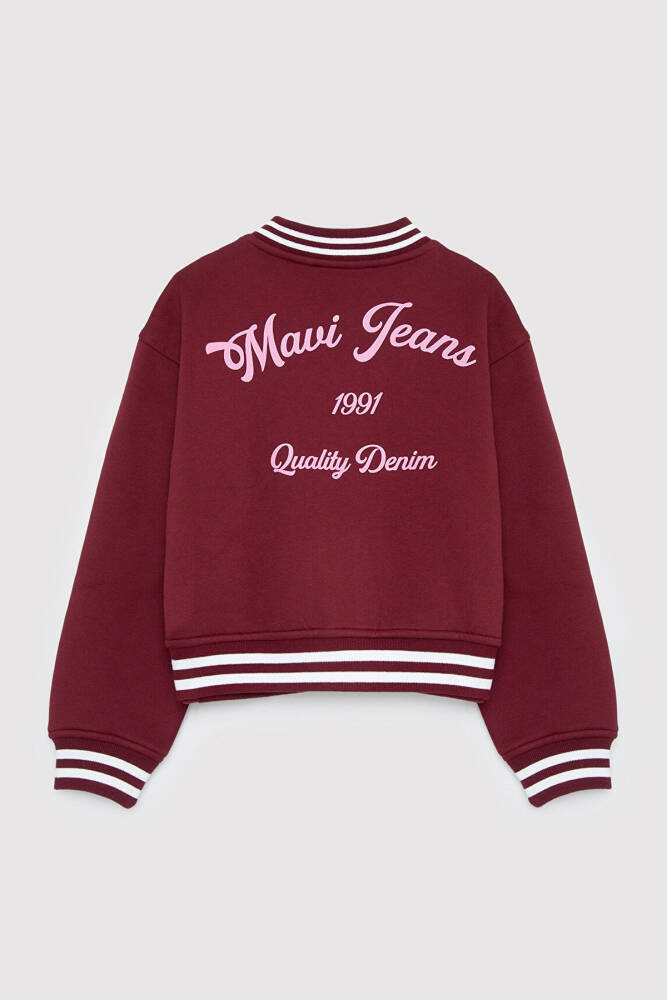 Kız Çocuk MJ Baskılı Bomber Sweat 7S10189-70393 Bordo - 5