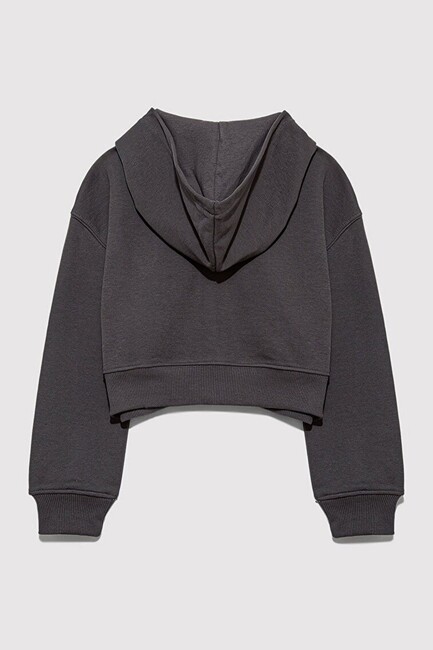 Kız Çocuk MV Baskılı Fermuarlı Sweat 7S10128-90778 Gri (3)