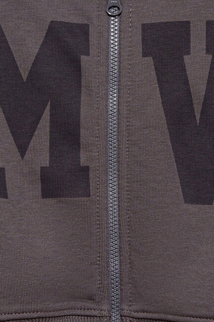 Kız Çocuk MV Baskılı Fermuarlı Sweat 7S10128-90778 Gri - Thumbnail