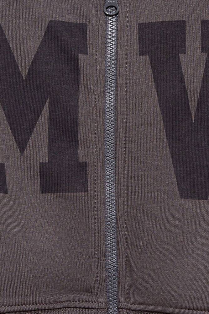 Kız Çocuk MV Baskılı Fermuarlı Sweat 7S10128-90778 Gri 