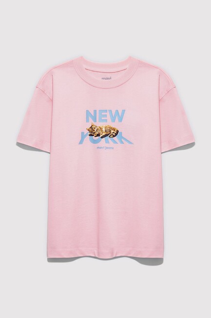 Kız Çocuk New York Baskılı Tişört 7610402-71007 Pembe (2)