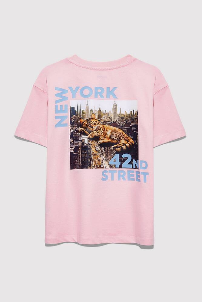 Kız Çocuk New York Baskılı Tişört 7610402-71007 Pembe 