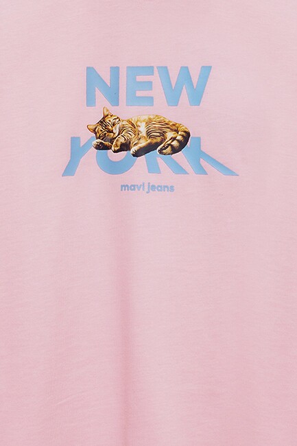 Kız Çocuk New York Baskılı Tişört 7610402-71007 Pembe - Thumbnail