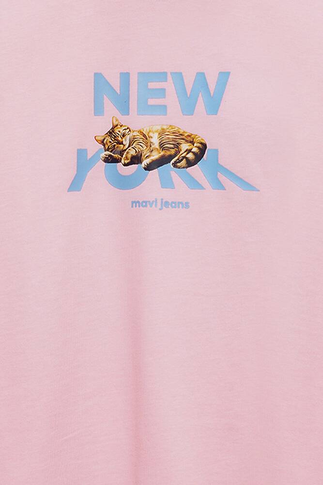 Kız Çocuk New York Baskılı Tişört 7610402-71007 Pembe 