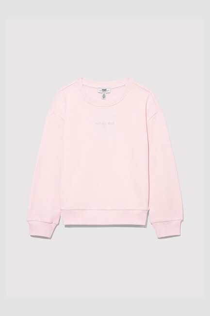 Kız Çocuk Organik Pamuklu Basic Sweat 7S10043-88133 Pembe (1)