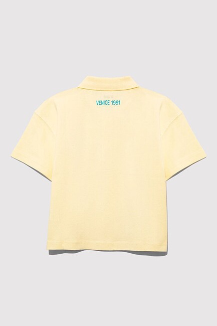 Kız Çocuk Palmiye Baskılı Tişört 7610335-89143 Sarı (3)