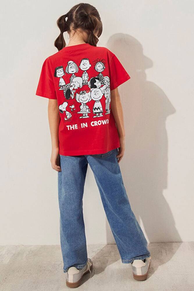 Kız Çocuk Peanuts Baskılı Tişört 7610320-70471 Kırmızı 