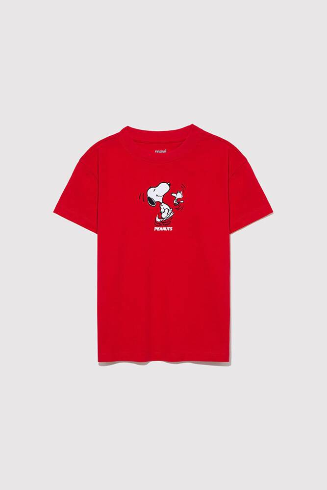 Kız Çocuk Peanuts Baskılı Tişört 7610320-70471 Kırmızı 