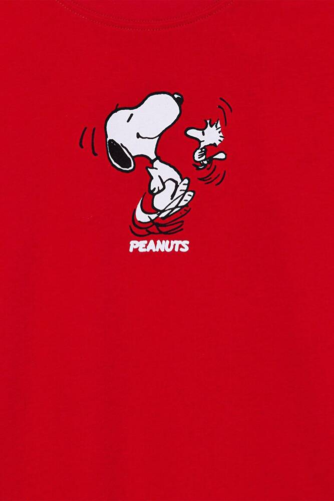 Kız Çocuk Peanuts Baskılı Tişört 7610320-70471 Kırmızı 