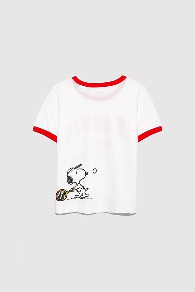 Kız Çocuk Peanuts Baskılı Tişört 7610371-70057 Ekru 