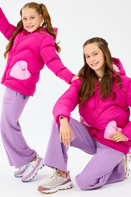 Kız Çocuk Puffer Ceket SK2520039-3935 Pembe - Thumbnail