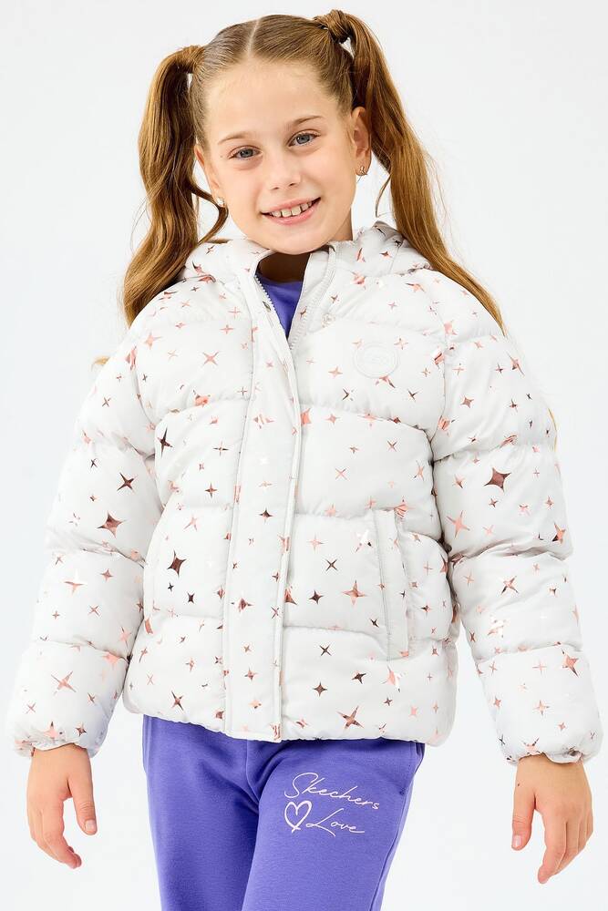 Kız Çocuk Puffer Ceket SK2520052-1040 Ekru 