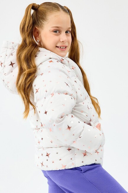 Kız Çocuk Puffer Ceket SK2520052-1040 Ekru (2)