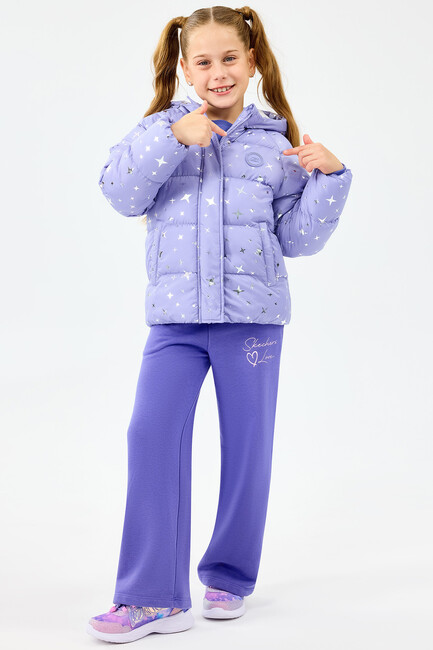 Kız Çocuk Puffer Ceket SK2520052-2195 Mor (3)