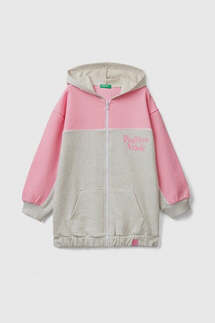 Kız Çocuk Renk Bloklu Sweat 3J68C501Y Gri (1)