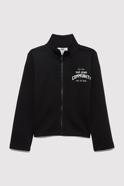 Kız Çocuk Sunset Fermuarlı Sweat 7S10129-900 Siyah - Thumbnail