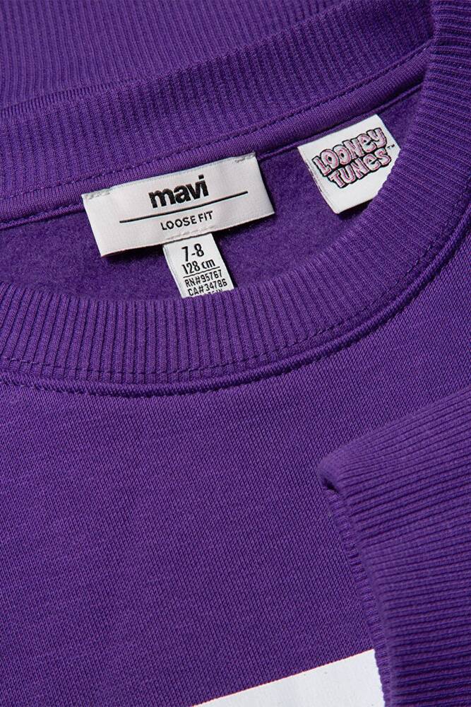 Kız Çocuk Tweety Baskılı Sweat 7S10073-70633 Mor 