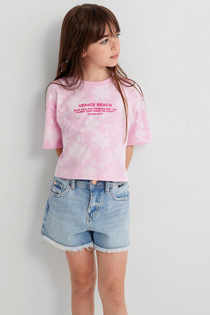 Kız Çocuk Venice Beach Batik Baskılı Tişört 7610325-90384 Pembe (2)