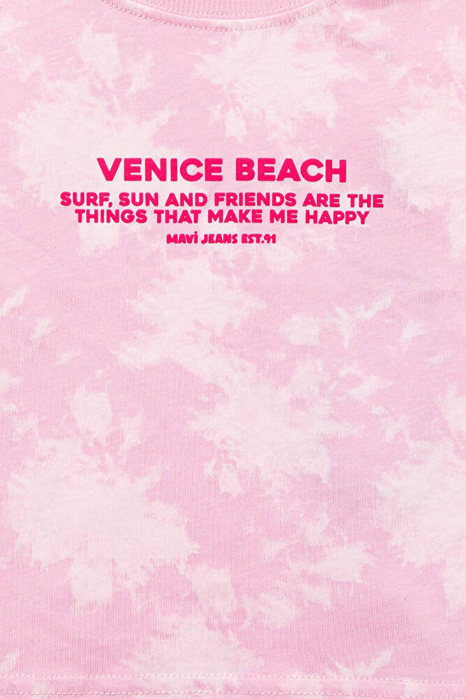 Kız Çocuk Venice Beach Batik Baskılı Tişört 7610325-90384 Pembe 