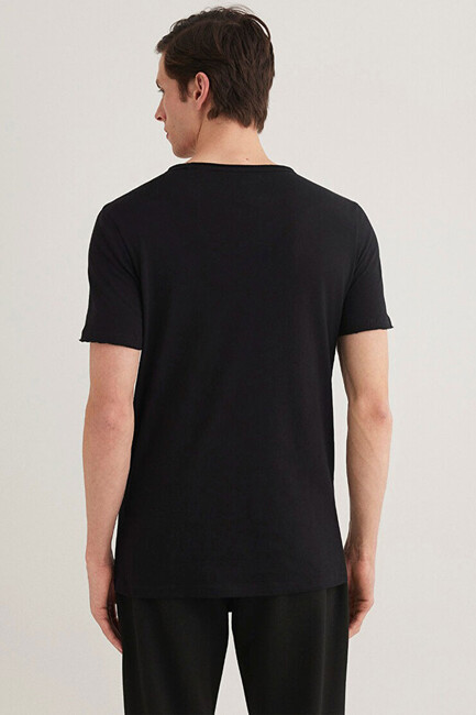 Erkek Basic Tişört 062772-26341 Siyah - Thumbnail