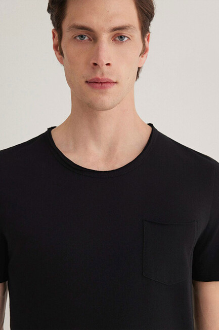 Erkek Basic Tişört 062772-26341 Siyah - Thumbnail