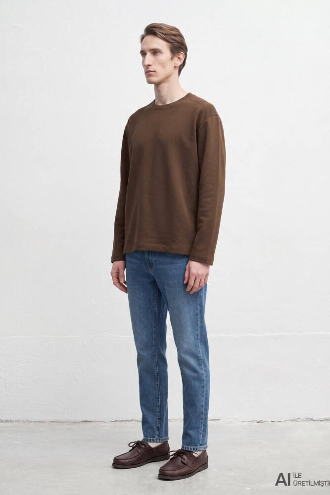 Mavi Erkek Bisiklet Yaka Sweat 0S20172-70239 Kahve  - 4