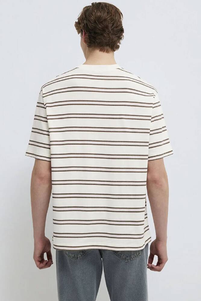 Mavi Erkek Çizgili Tişört 0613175-70056 Ekru 