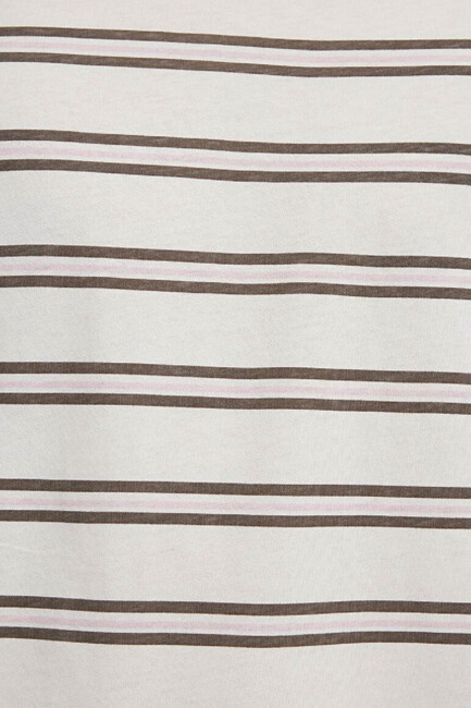 Mavi Erkek Çizgili Tişört 0613175-70056 Ekru - Thumbnail