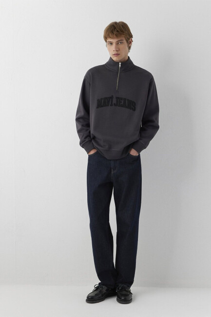 Mavi Erkek Mavi Jeans Yarım Fermuarlı Sweat 0S20113-91405 Gri