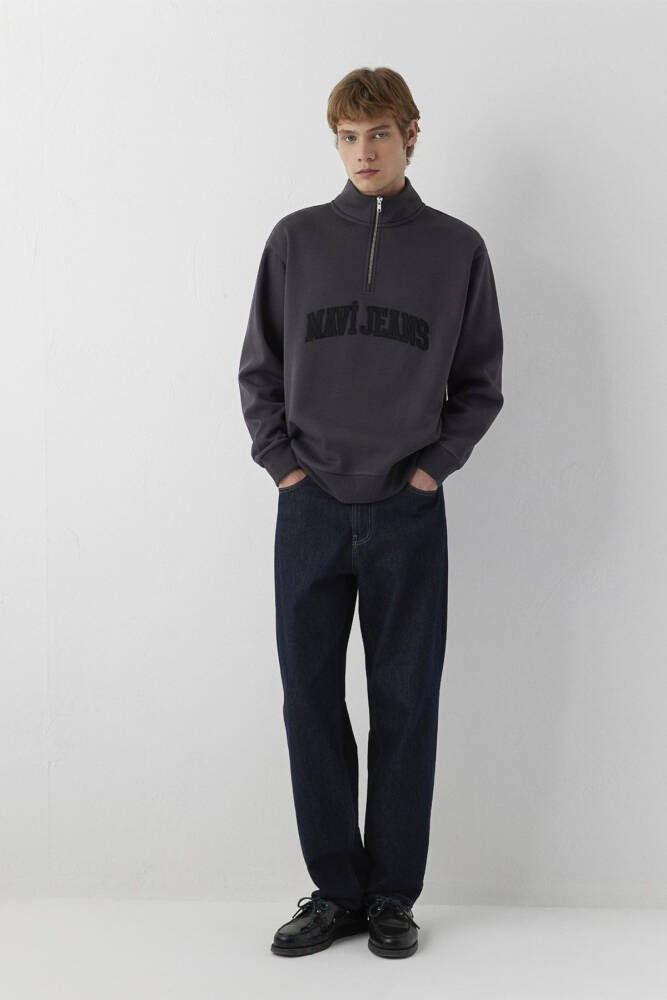 Mavi Erkek Mavi Jeans Yarım Fermuarlı Sweat 0S20113-91405 Gri - 1