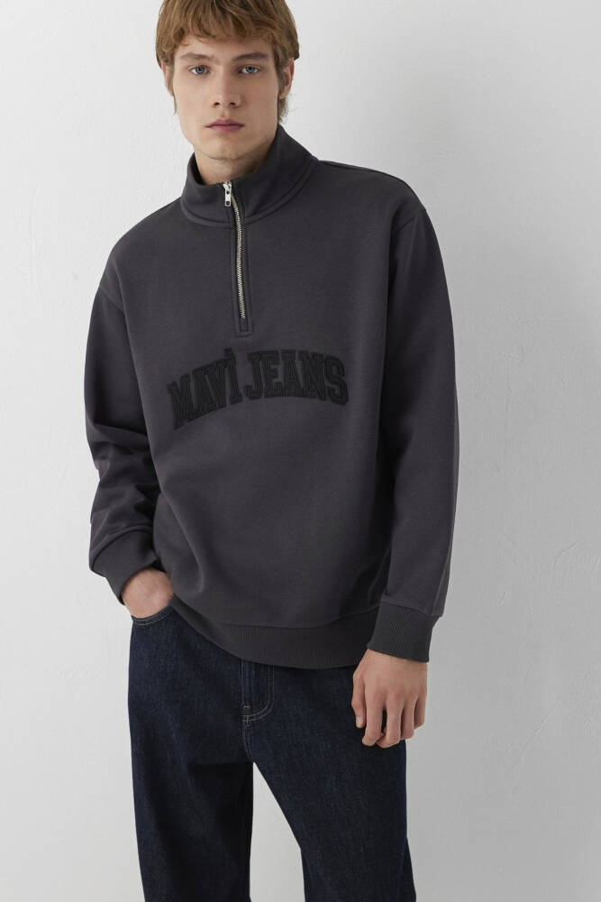 Mavi Erkek Mavi Jeans Yarım Fermuarlı Sweat 0S20113-91405 Gri - 2