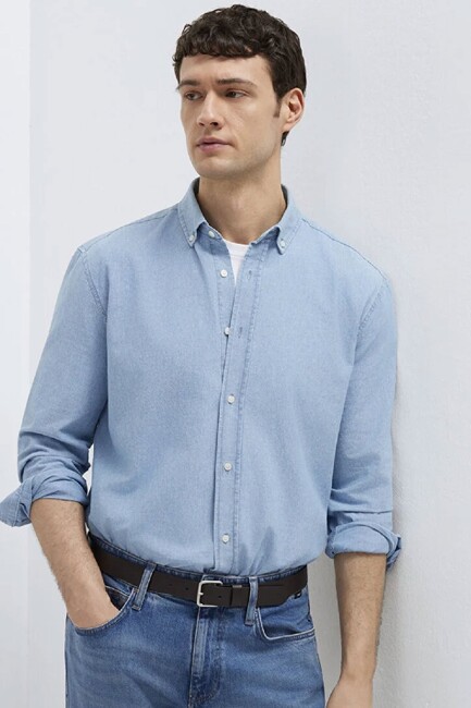 Mavi Erkek Uzun Kol Gömlek 0211977-70730 Mavi (1)