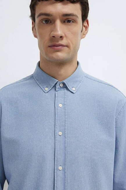 Mavi Erkek Uzun Kol Gömlek 0211977-70730 Mavi - Thumbnail