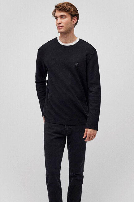 Erkek Uzun Kol Penye 065755-900 Siyah (2)