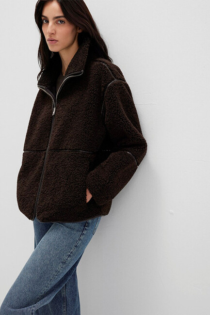 Kadın Dik Yaka Ceket 1110719-70219 Siyah (2)