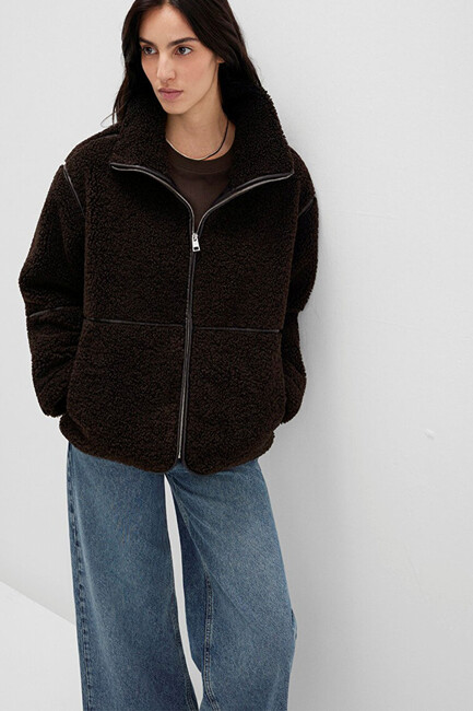 Kadın Dik Yaka Ceket 1110719-70219 Siyah (3)