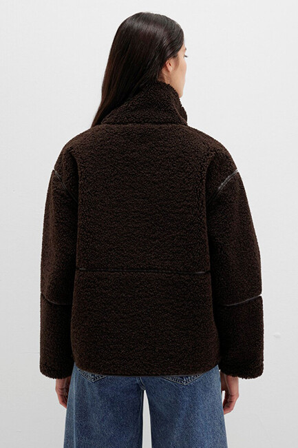 Kadın Dik Yaka Ceket 1110719-70219 Siyah - Thumbnail