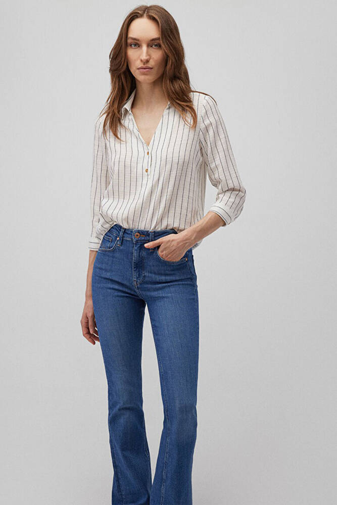 Mavi Kadın Düğme Detaylı Bluz 122400-87977 Gri 