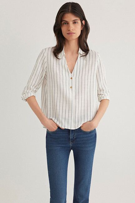 Mavi Kadın Düğme Detaylı Bluz 122400-87977 Gri (3)