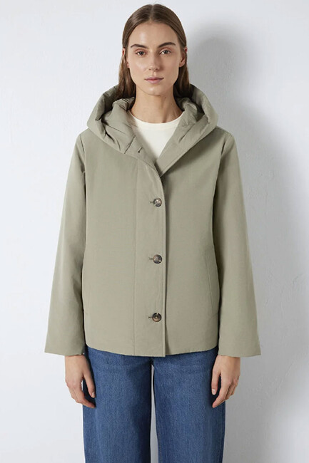 Kadın Kapüşonlu Ceket 1110814-71818 Haki - Thumbnail