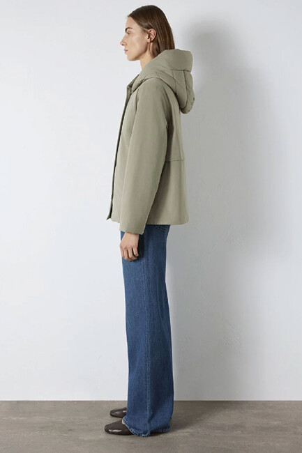 Kadın Kapüşonlu Ceket 1110814-71818 Haki - Thumbnail