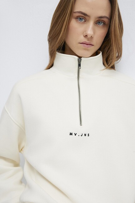 Mavi Kadın Logo Baskılı Sweat 1S10533-89145 Ekru (1)