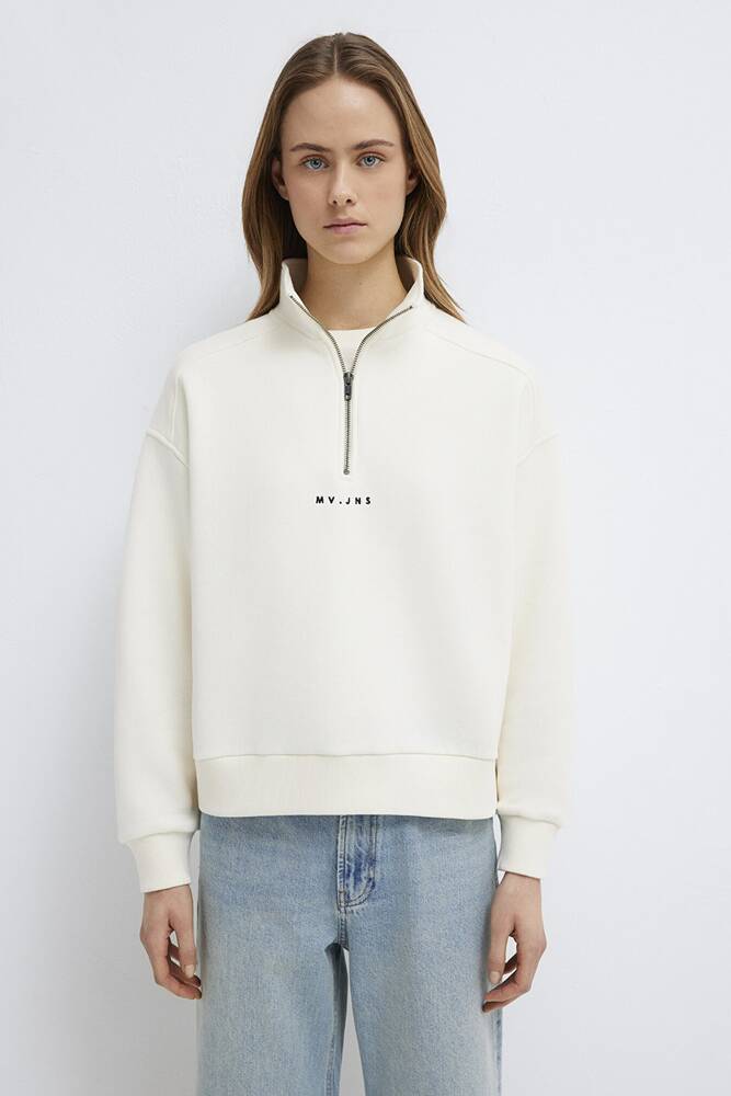 Mavi Kadın Logo Baskılı Sweat 1S10533-89145 Ekru 
