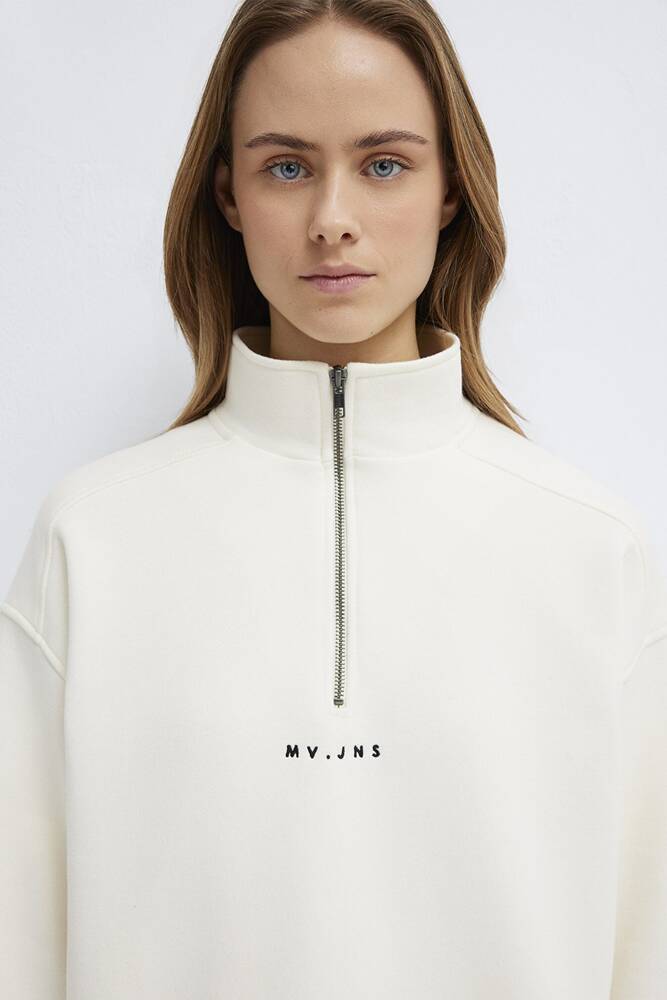 Mavi Kadın Logo Baskılı Sweat 1S10533-89145 Ekru 