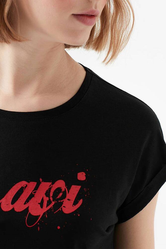 Mavi Kadın Mavi Logo Baskılı Tshırt 166422-900 Siyah 