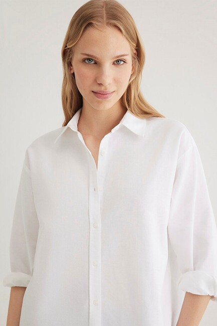 Mavi Kadın Uzun Kollu Gömlek 1211028-620 Beyaz (1)